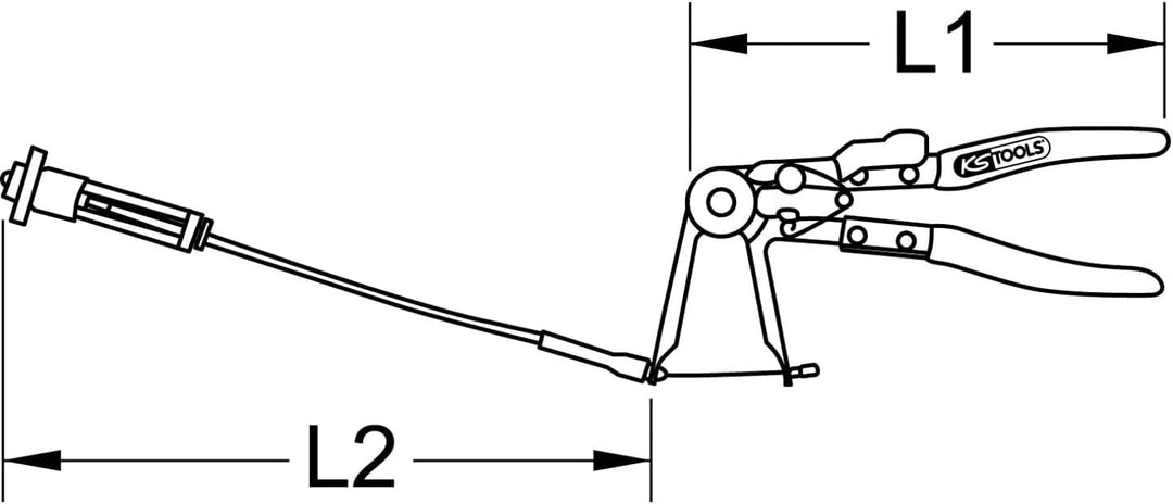 KS Tools 115.1041 Schlauchschellenzange mit Bowdenzug, 650mm
