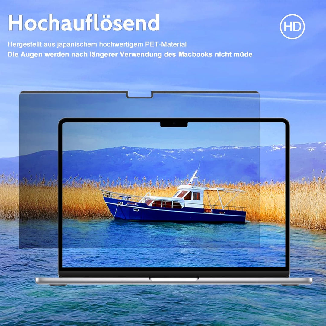 Magnetischer Blickschutzfolie für MacBook Air 15 Zoll 2023-M2 A2941, Abnehmbar Anti Glare Blaulicht