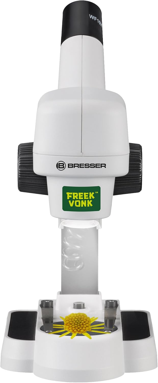 Freek Vonk x Bresser Auflichtmikroskop 20x für Kinder, LED-Beleuchtung, zweifarbige Objektplatte
