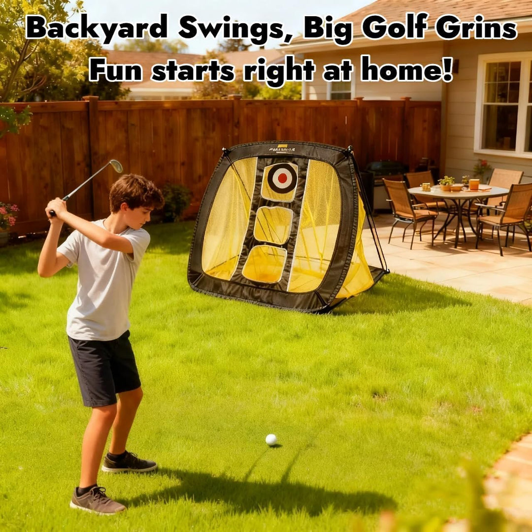 PodiuMax Golf Netz, 3x2.1M / 60x50x64CM Einfach Aufzubauendes Golfnetz Übungsnetz für Outdoor Indoor