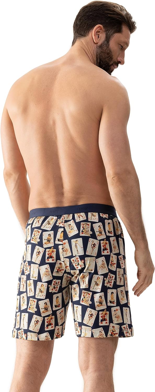 Mey Herren Hose - Als Kurze Homewear-oder Schlafhose mit Komfortbund und ausgefallenem Sexy Cards -