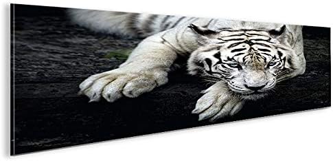 islandburner Bild Bilder auf Leinwand Bengalischer Tiger V2 Panorama XXL Poster Leinwandbild Wandbil