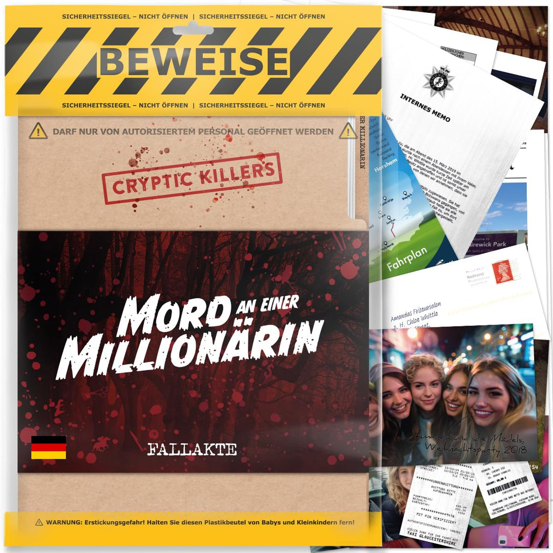 Cryptic Killers Detektivspiel - Cold Case - Mordfall lösen Spiel – Krimispiel für Erwachsene – Krimi