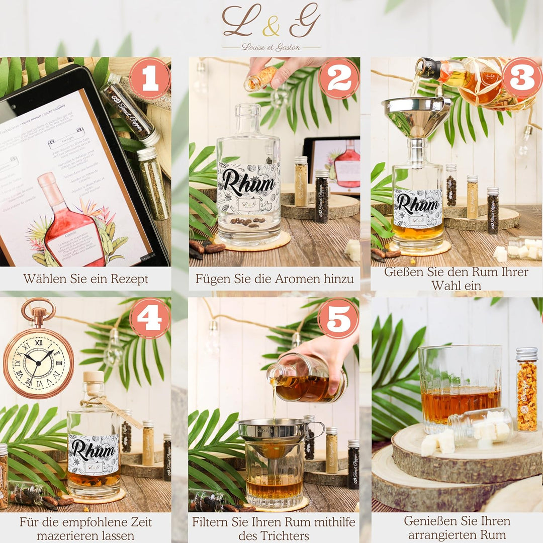 L&G® – Rum Infusionsset | Perfektes Set für einzigartige Cocktails und DIY-Rumkreationen | Geschenk