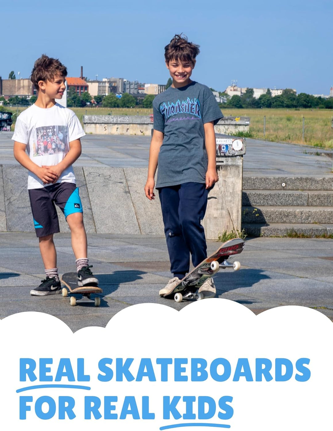 Skateboard für Kinder - hochwertiges Komplettboard für Anfänger ab 3 oder 4 Jahren, aus 7 Lagen Ahor