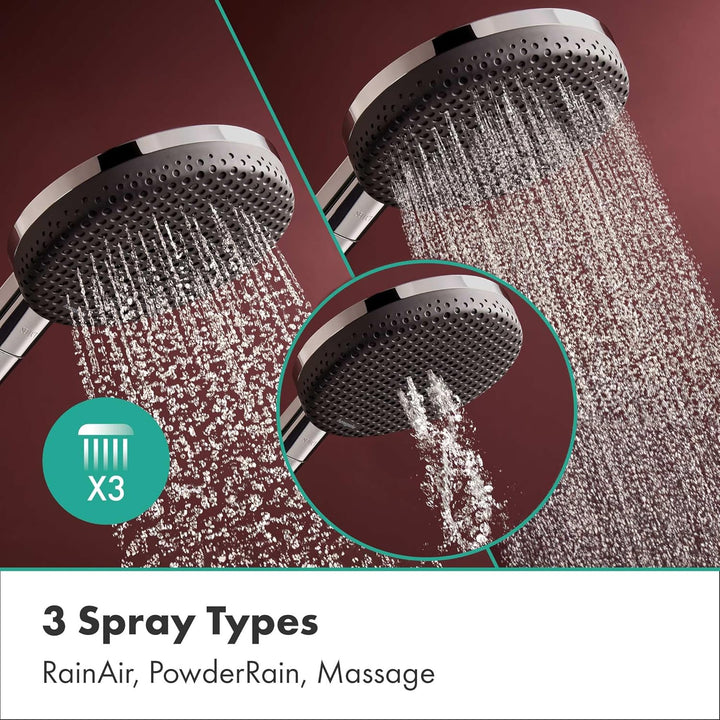 hansgrohe Raindance Alive Select S - Duschkopf, Handbrause mit 3 Strahlarten (inkl. PowderRain), run