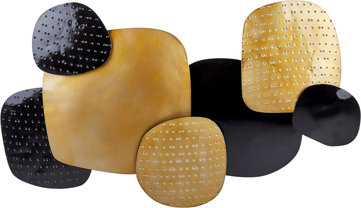 Wanddekoration geometrisch Metall schwarz / gold einteilig handgemacht Hafnium
