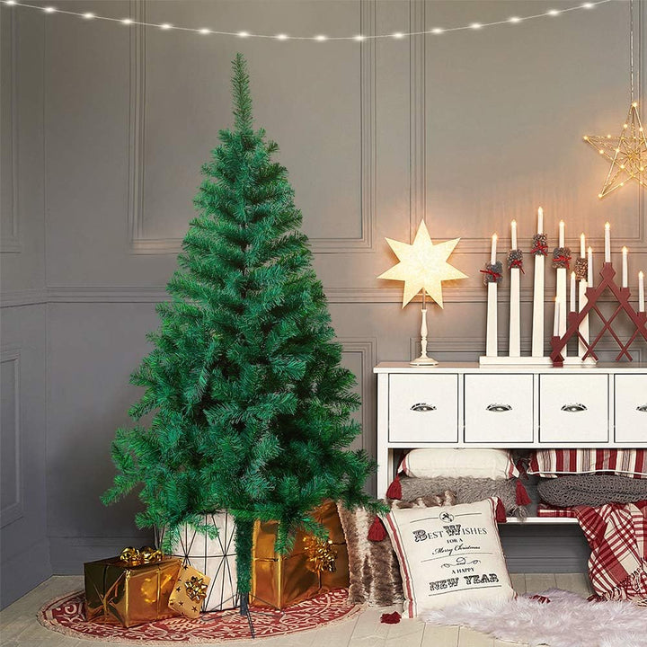 Froadp 150cm Künstlicher Grün PVC Weihnachtsbaum Tannenbaum Kiefernadel(Grün PVC, 150cm)