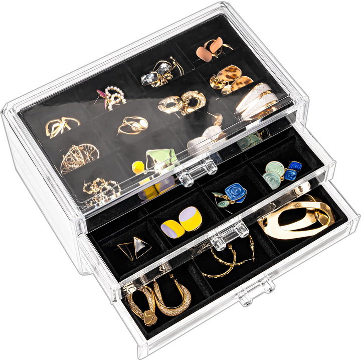 ProCase Acryl Schmuck Organizer Schmuckschatulle für Damen Durchsichtige Schmuckaufbewahrung Schmuck