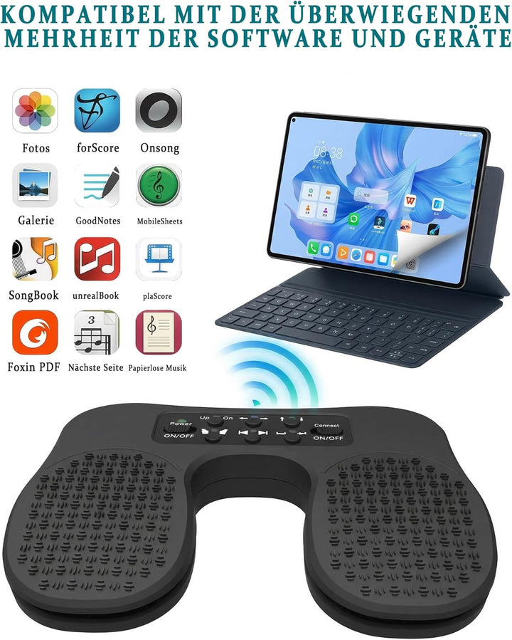 Bluetooth Page Turner Pedal: Bluetooth Fussschalter für Noten Apps mit Fusssteuerung für Pianisten G