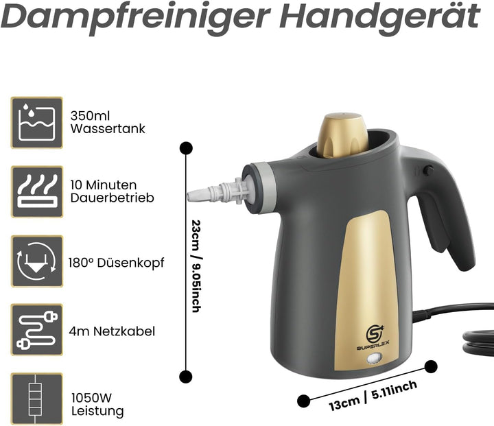 Handdampfreiniger Dampfreiniger Handgerät Steam Cleaner Für Alles 1050W 3,5bar Starker Dampfdruck 35