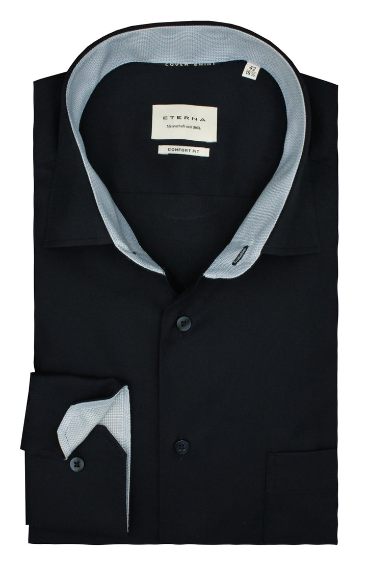 ETERNA Herren Pinpoint-Hemd Comfort FIT 41 /Dunkelblau19/, 41 /Dunkelblau19/