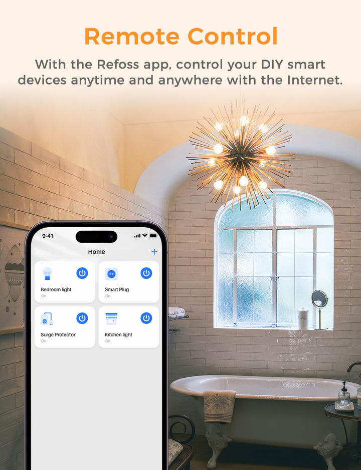 Refoss WLAN Schalter funktioniert mit Apple HomeKit, Universal Smart Schalter für Siri, Alexa, Googl