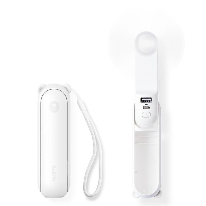 JISULIFE Mini Handventilator, 3-in-1 Handventilator, wiederaufladbarer USB [12–19 Betriebsstunden] m