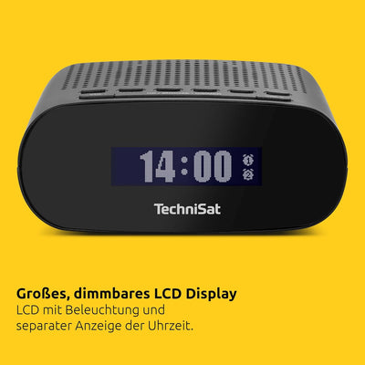 TechniSat TECHNIRADIO 50 - Kompakter Radiowecker (DAB+, UKW Wecker mit grossem LCD-Display, Dual-Ala