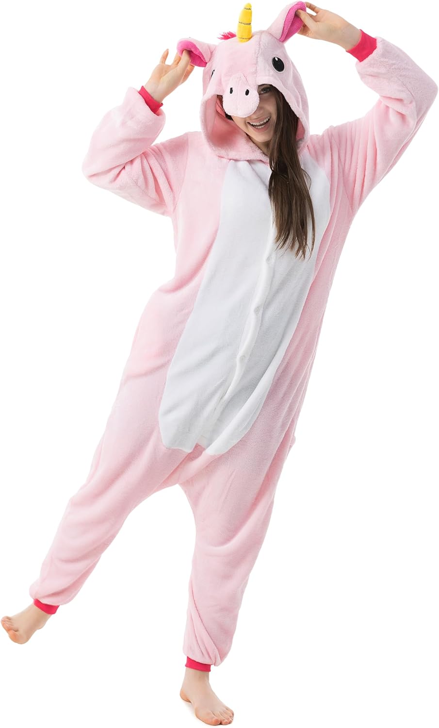 Katara 1744 Einhorn Onesie Kostüm, Märchen, Party, Karnevals-Kostüm Fantasie in Rosa, Verkleidung zu