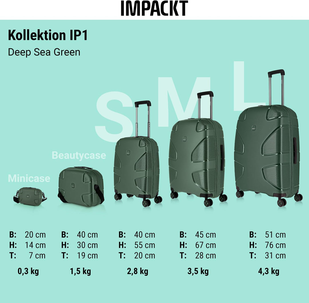 IMPACKT IP1 Handgepäck Kosmetikkoffer aus recyceltem Material mit 6 Jahren Garantie; nachhaltiges Be
