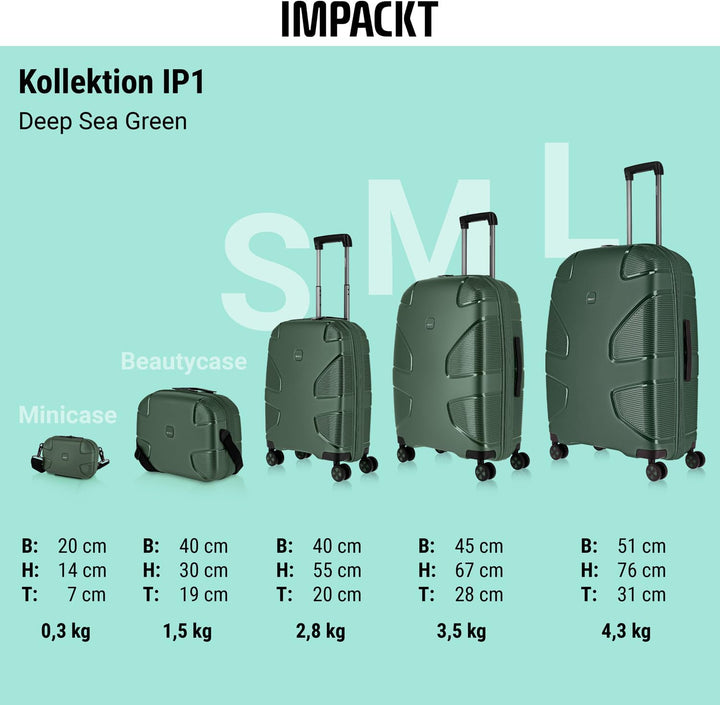 IMPACKT IP1 Handgepäck Kosmetikkoffer aus recyceltem Material mit 6 Jahren Garantie; nachhaltiges Be