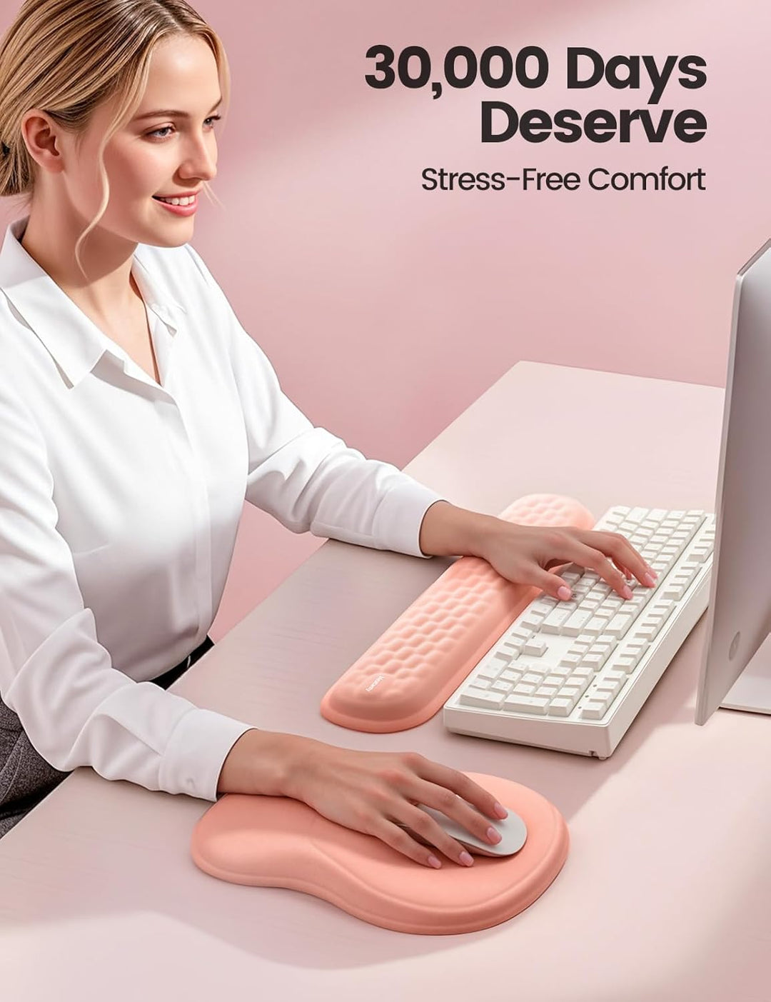 MEATANTY Mauspad mit Gelkissen, Ergonomisches Mousepad Handauflage [Schmerzlinderung] [Gesunde Haltu