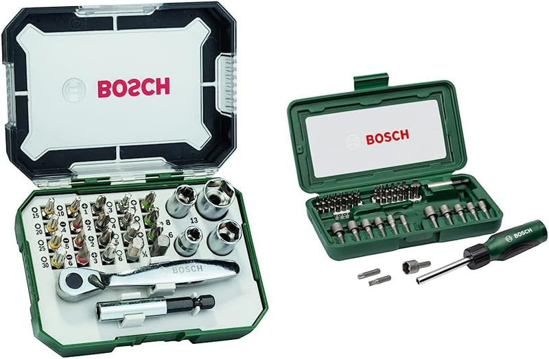 Bosch 26tlg. Schrauberbit und Ratschen-Set (PH-, PZ- & 46tlg. Schrauberbit und Steckschlüssel-Set (P