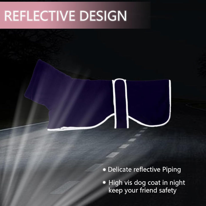 Geyecete Fleece Hundemantel Pullover für Windhunde,Whippet Winterjacken Rollkragen Warmes Verstellba