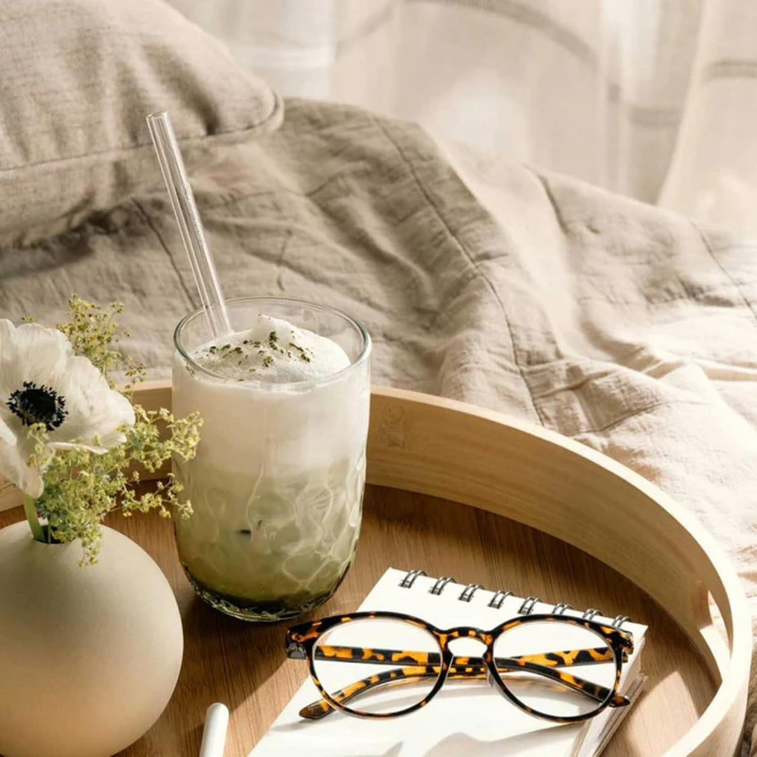 LEONARDO HOME GOCCE Matcha Latte Glas • 2 Latte Macchiato Gläser + Trinkhalme • LM Becher für Siebtr