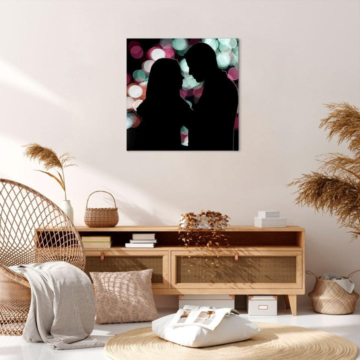 Bilder auf Leinwand Paar Liebe Beziehung Leinwandbild mit Rahmen 60x60cm Wandbilder Dekoration Wohnz