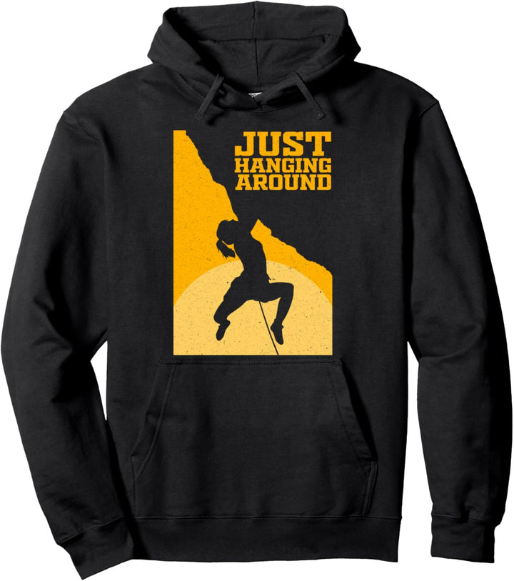 Einfach Herumhängen Retro Bouldern Klettersport Klettern Fan Pullover Hoodie