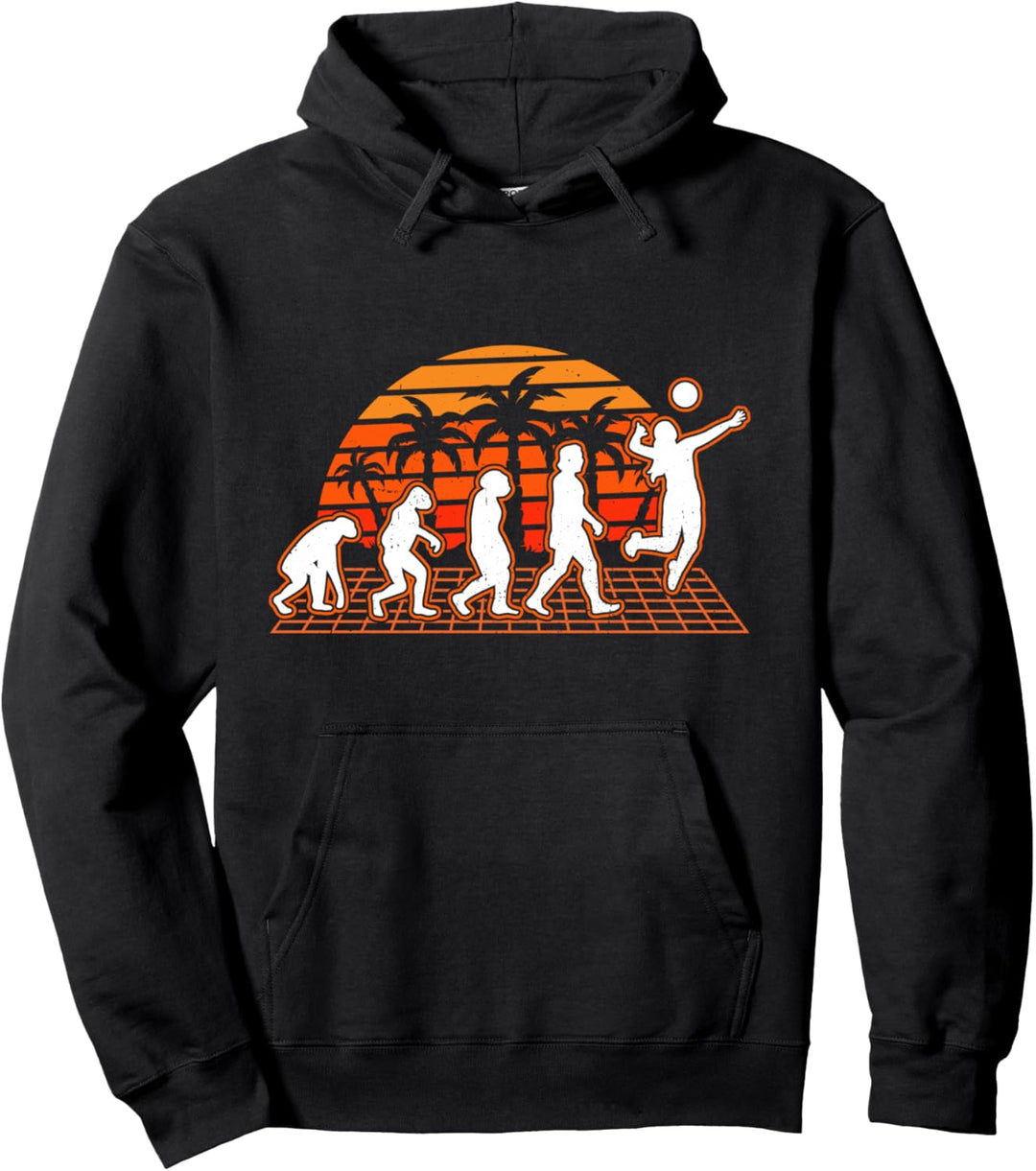 Volleyball Evolution Retro Volleyballspieler Beachvolleyball Pullover Hoodie