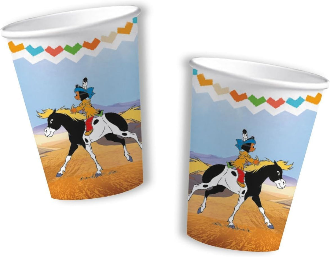 37-tlg. Partyset * YAKARI * mit Teller + Becher + Servietten + Deko | Indianer Sioux Junge Kindergeb
