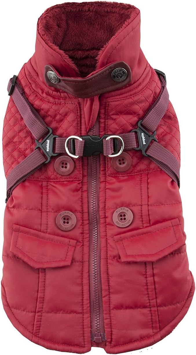 Puppia PAQD-VT1463 Wilkes, Wintermantel, M, rot Rot M Klassisch, Rot M Klassisch