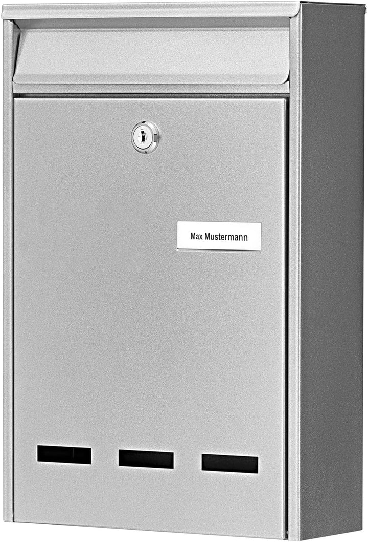 Burg-Wächter Anlagenbriefkasten, A5 Einwurf-Format, Verzinkter Stahl, Pocket 5871 Si, Silber, Silber