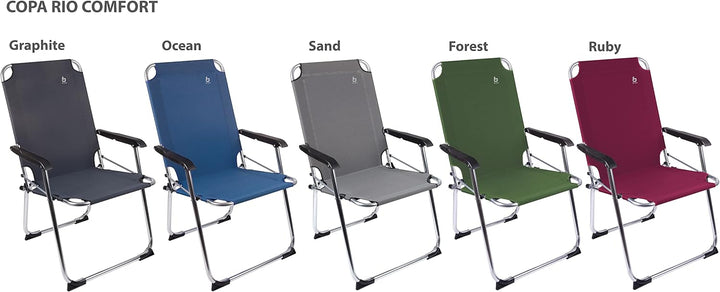 Unbekannt BO-Camp Alu Campingstuhl Copa Rio Comfort Klapp Stuhl Sessel Garten Stuhl Angel Beige, Bei
