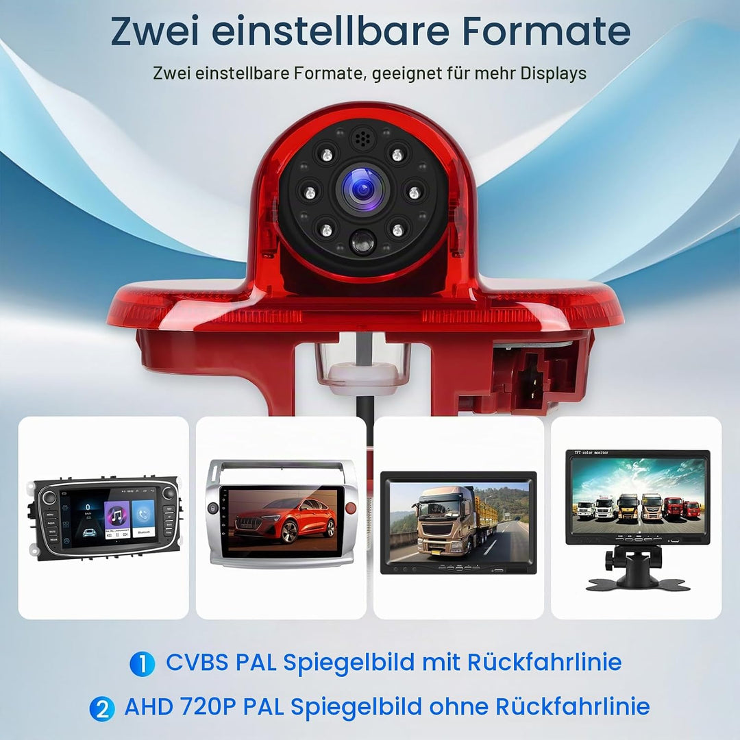 Hodozzy Hochmontierte Bremslicht Rückfahrkamera für Renault Trafic/Opel Combo/Opel Vivaro 2001-2014