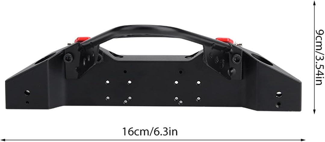 RC Crawler Car Frontstossstange, RC Car Metallstossstange mit 2 LED-Leuchten für TRX-4 Massstab 1:10