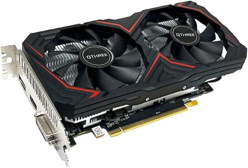 QTHREE Radeon RX 590 Grafikkarte, 8G GDDR5 256-bit, HDMI, DVI, DisplayPort, DirectX 12, 6 PIN Additi