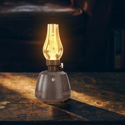 ZONSUSE Retro Kerosin Bluetooth Lautsprecher mit LED Licht,Bluetooth Box mit Nachtlicht,Tragbar Musi