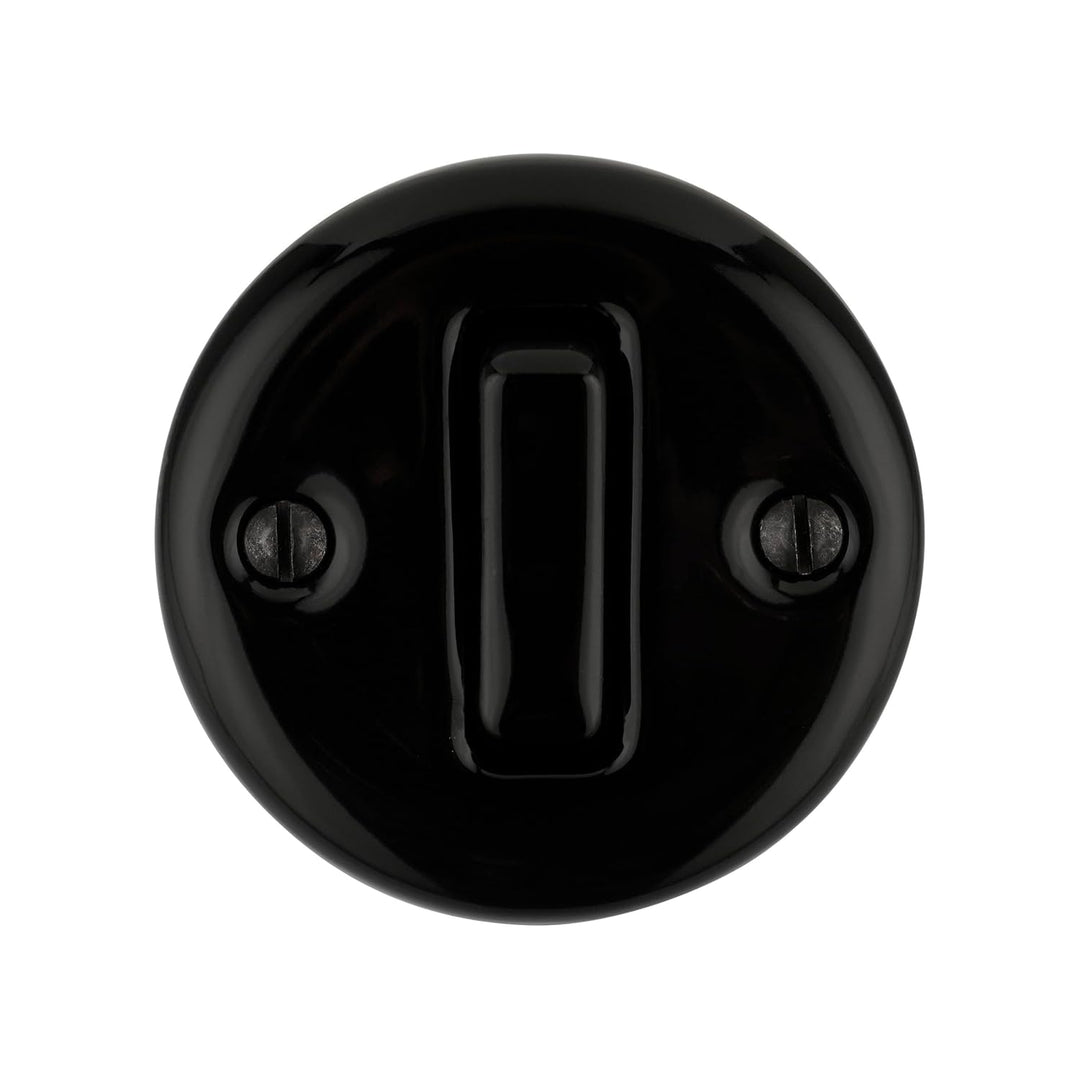 Aufputz Porzellan Retro, Schalter, Wechselschalter, All-in-One, Serie QR1 schwarz