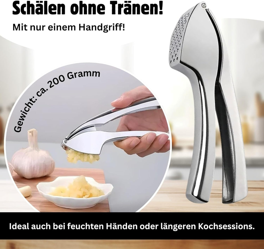 Seaside No.64 - Edelstahl Knoblauchpresse Garlic Press - Handlich & Robust - Zerkleinerer für Knobla