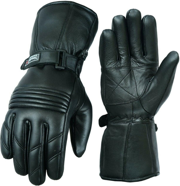 Mens Leather Winter Thermal Labelled Waterproof Inserts Thinsulate Motorcycle Gloves XL, XL