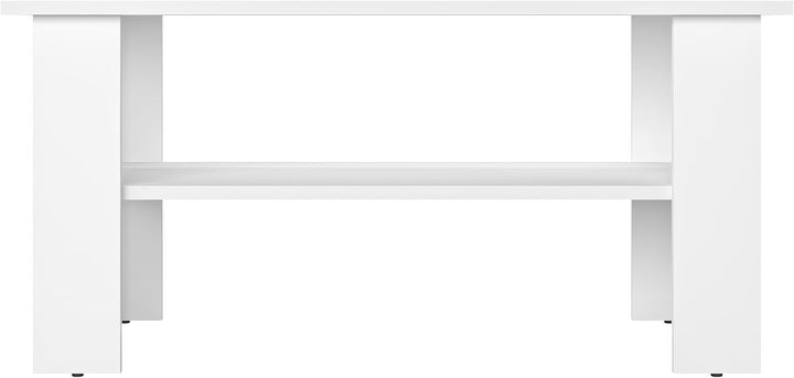 KOMTO Couchtisch Weiss Vienna - Wohnzimmertisch Modern Couchtisch Holz 90 x 50 x 43 cm Tisch Wohnzim