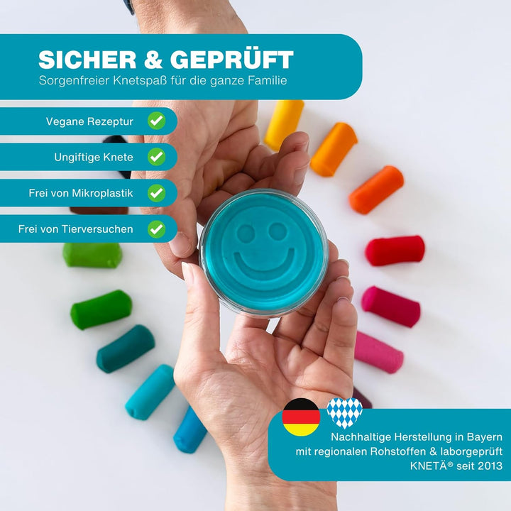 8er Knete Set inklusive 2 Bastelkarte TürkisI Für Kinder ab 1 Jahr I I 8 Farben 8er Set Türkis, 8er