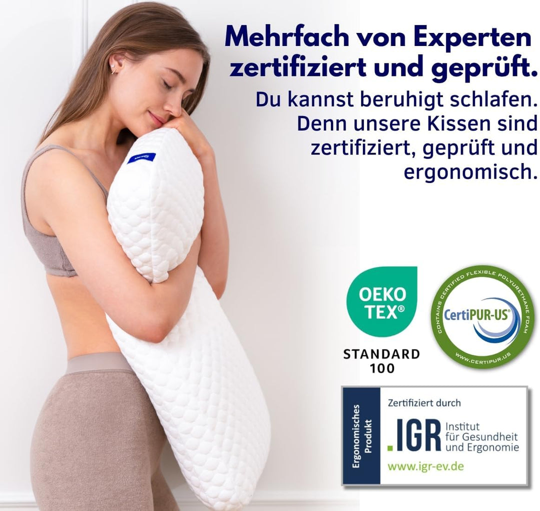 sleepi® Comfort | Nackenstützkissen für Rückenschläfer | 70 x 40 x 11cm | Optimale Druckentlastung d