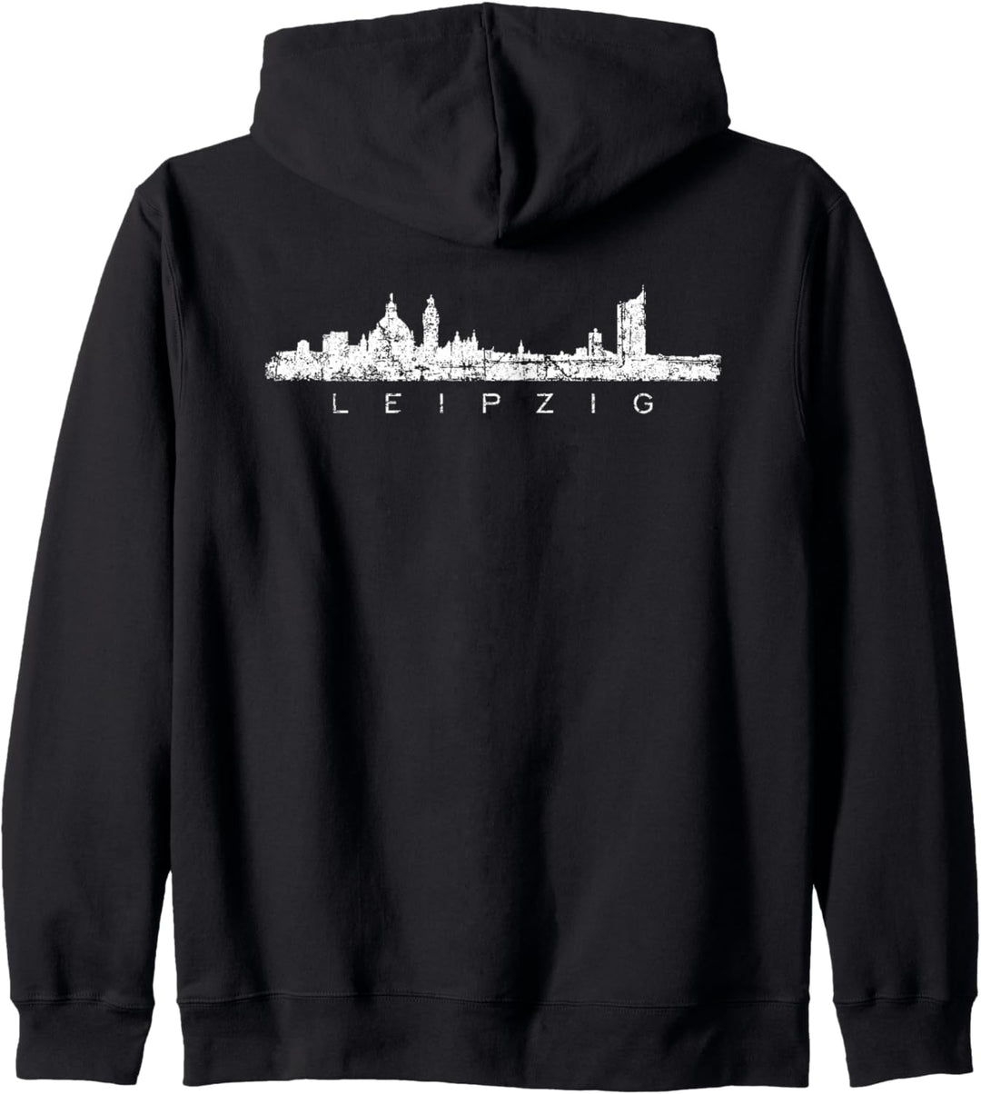 Leipziger Skyline (Vintage/Weiss) Leipzig Kapuzenjacke