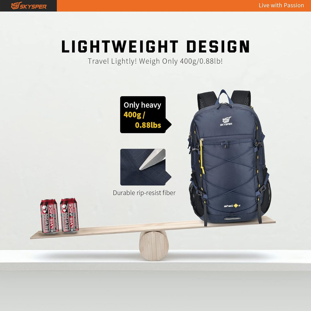 SKYSPER ISHELL 30 Faltbarer Rucksack 30L Ultra-leicht Tagesrucksack Verstaubar Daypack Wasserfest Wa