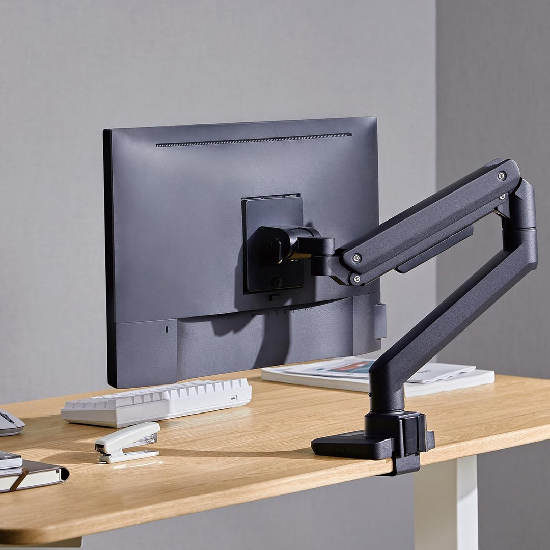 Silverstone ARM14B- Monitorarm für einzelnen Monitor mit Hochleistungs-Gasfederdesign und vielseitig