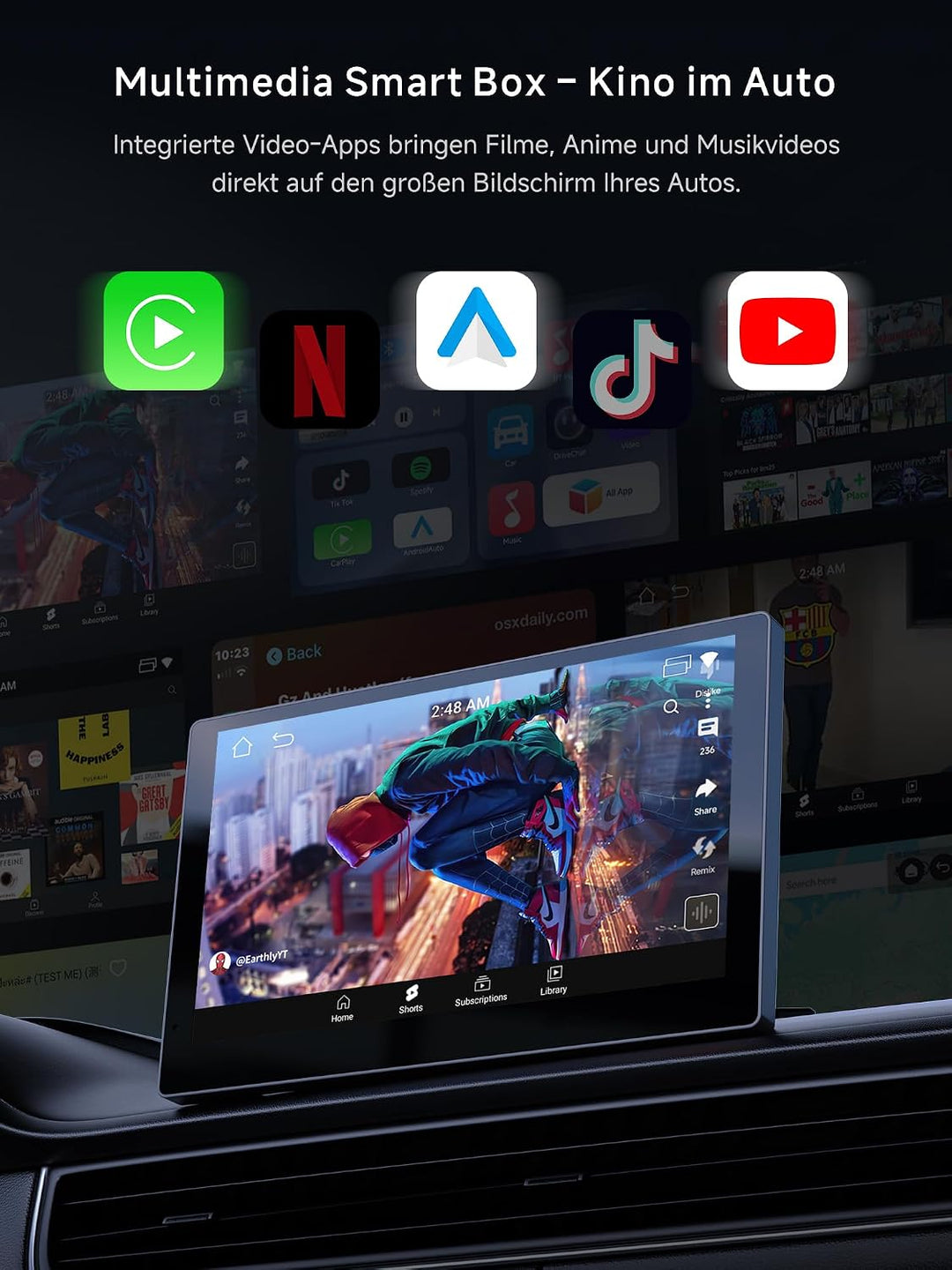 CarPlay Wireless Adapter, Magic AI Box Android Auto mit Dual-WiFi-Stabilität, Kompatibel mit Kabelge