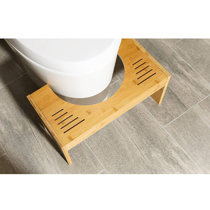Toilettenhocker aus Bambus, WC Hocker Erwachsene Höhenverstellbar Toilettenhocker für Erwachsene und
