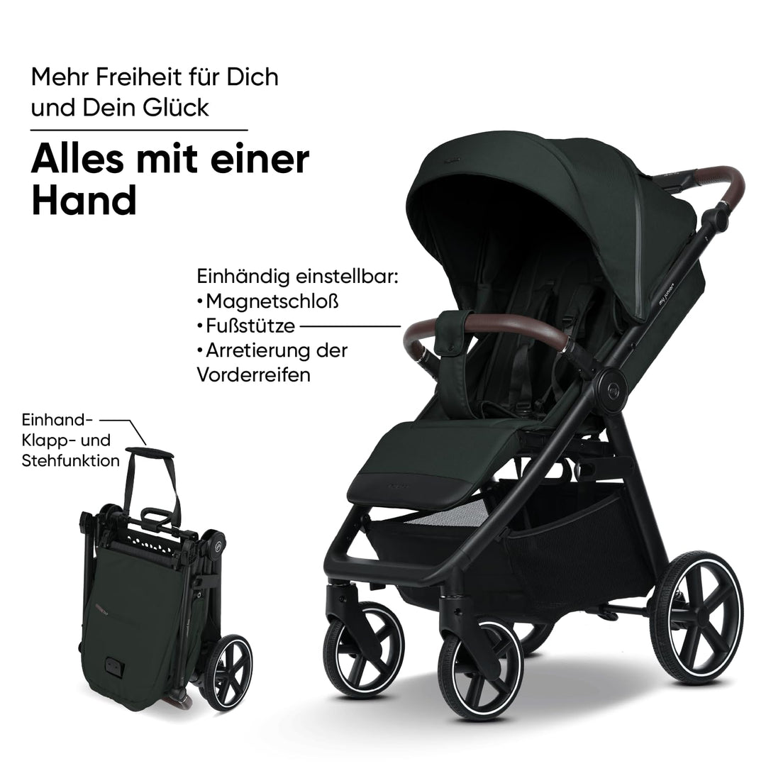 my junior® PLIA² | grosser Komfortbuggy mit Luftkammerreifen, Einhand-Faltmechanismus, einstellbare