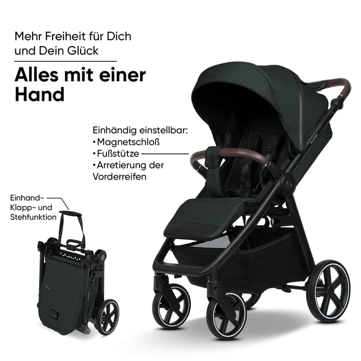 my junior® PLIA² | grosser Komfortbuggy mit Luftkammerreifen, Einhand-Faltmechanismus, einstellbare